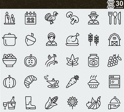 Thanksgiving Day Line icons
