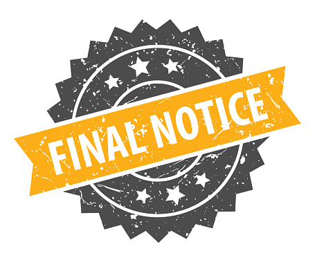 Final Notice - Stamp, Imprint, Seal Template. Grunge Effect. Vector Stock Illustration