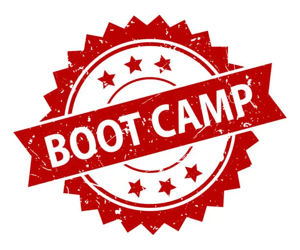 Vector illustration of Boot Camp - Stamp, Imprint, Seal Template. Grunge Effect. Vector Stock Illustration