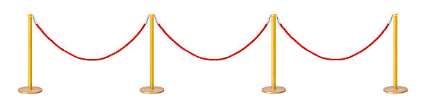 istock Golden velvet rope barrier 135417389