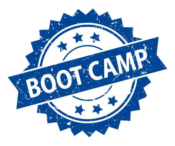 Vector illustration of Boot Camp - Stamp, Imprint, Seal Template. Grunge Effect. Vector Stock Illustration