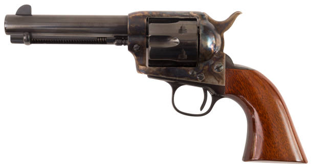 istock Old army single action revolver on an isolated background 1354175369