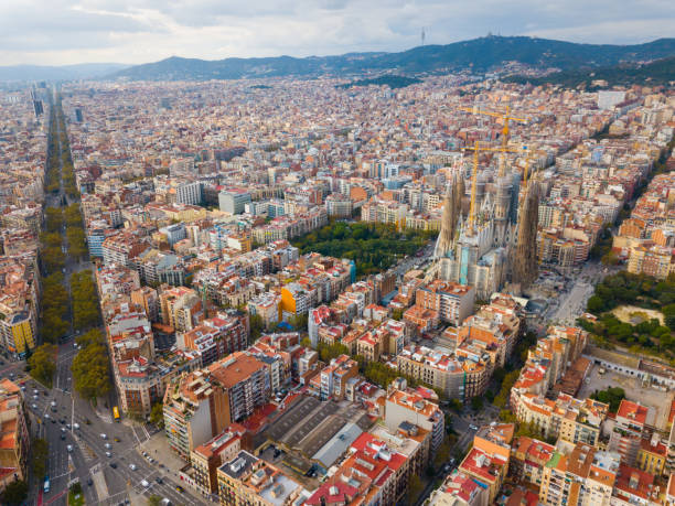 istock Aerial view of Barcelona 1354175375