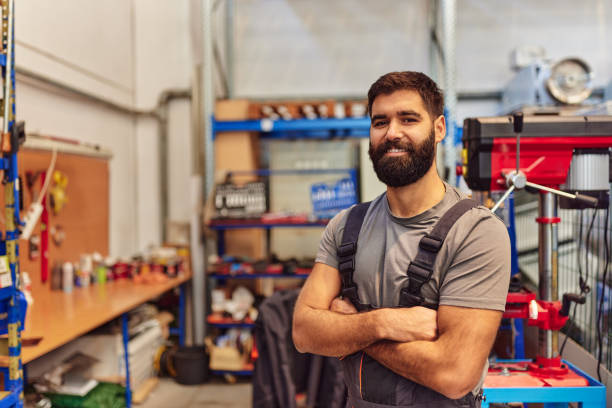 istock Smiling caucasian man, working happily 1354178466
