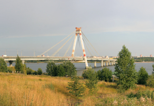 October Bridge in Cherepovets, Russia - the first cable-stayed bridge in Russia