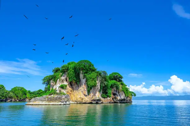 uninhabited bird nesting islands in the preserve of the Dominican Republic