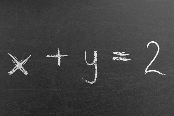 istock Mathematical formula with two unknowns x and y equation to 2 1354189621