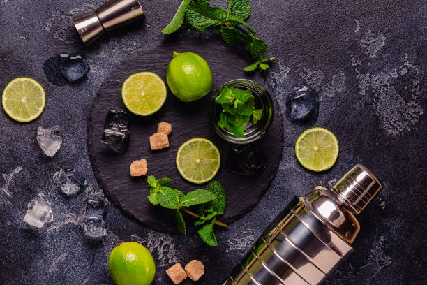 istock Fresh tasty ingredients for delicious mojito cocktail 1354190873