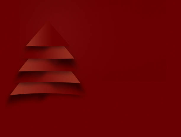 istock Wallpaper of red christmas tree with paper texture. 1354191414