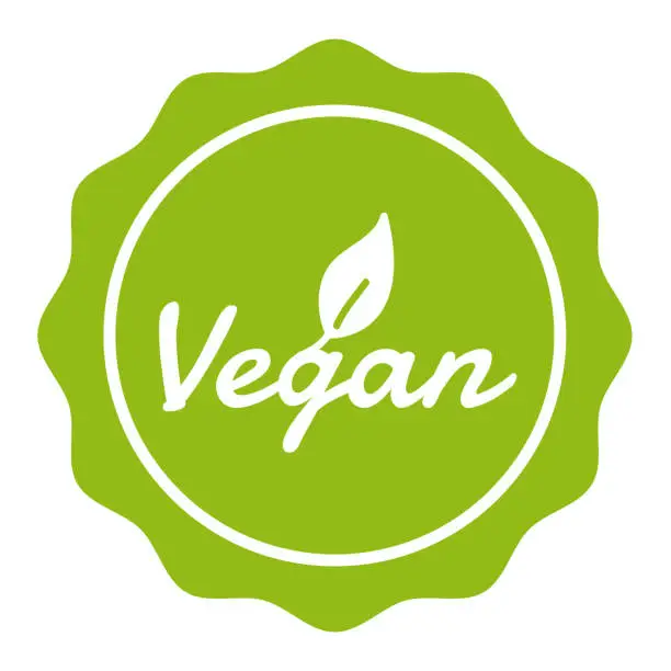 Vector illustration of Vegan Button - Vegetarian Seal