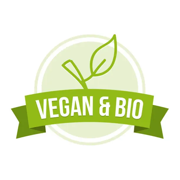 Vector illustration of Vegan and Organic Button - Websiegel