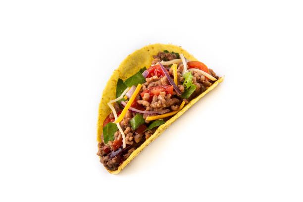 istock Traditional Mexican tacos with meat and vegetables 1354198770