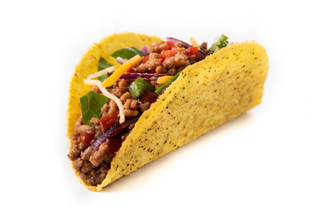 istock Traditional Mexican tacos with meat and vegetables 1354198781