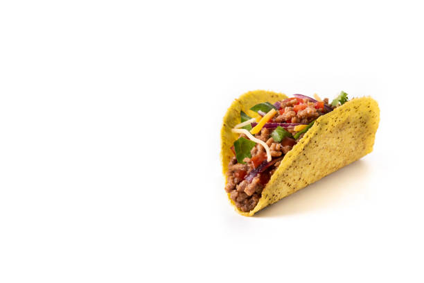 istock Traditional Mexican tacos with meat and vegetables 1354198798