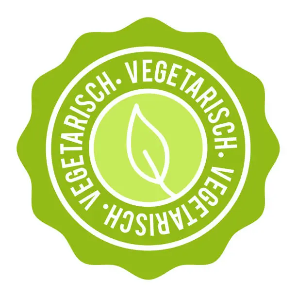 Vector illustration of Vegan Button. Vegetarian web seal. Eps10 Vector Web Seal Banner.