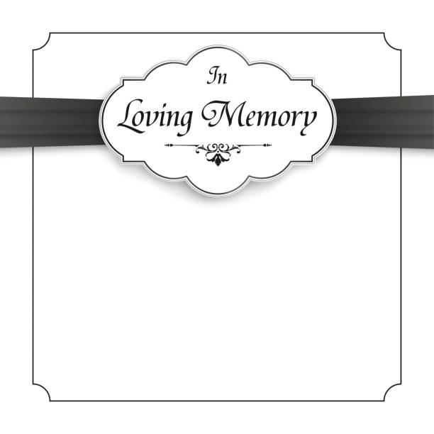 nachruf mit dem text in loving memory - denkmal stock-grafiken, -clipart, -cartoons und -symbole