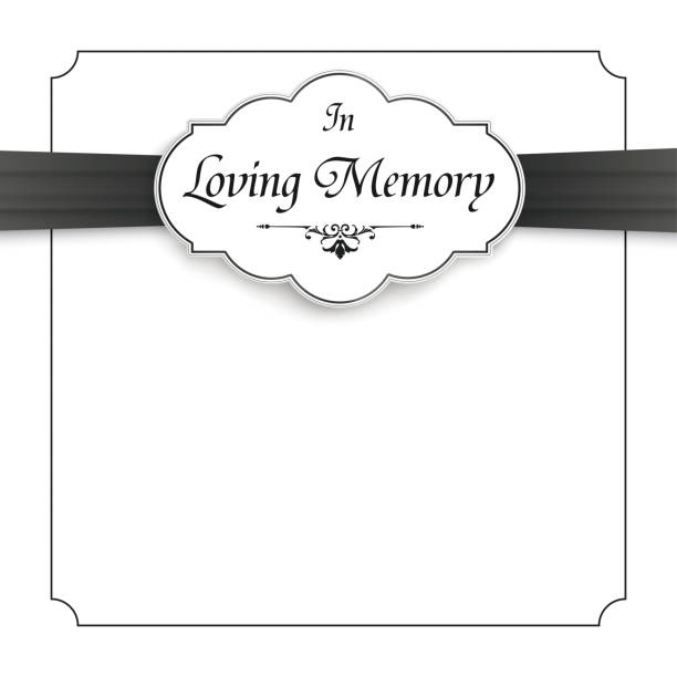 nekrolog z tekstem in loving memory - memorial stock illustrations