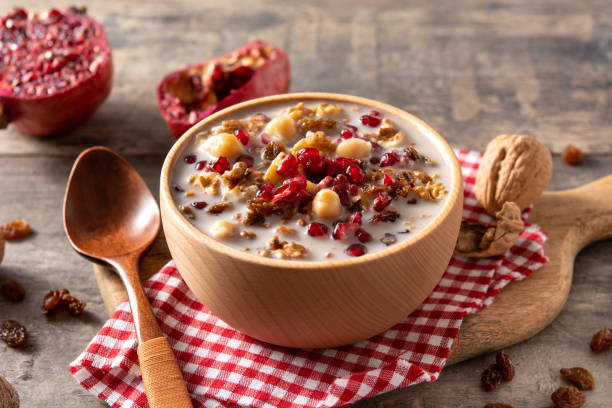 istock Traditional Turkish Noah's pudding in bowl 1354201315
