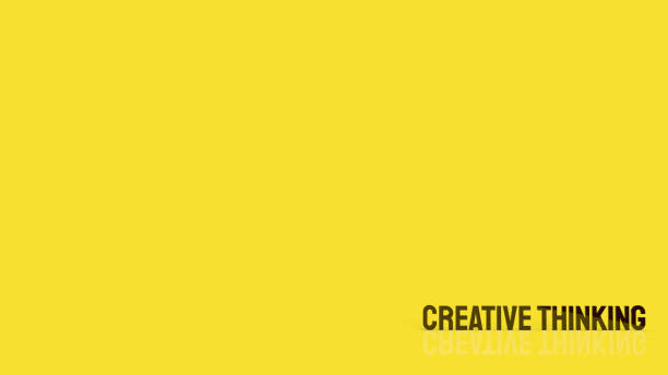 creative word on yellow background for idea concept 3d rendering