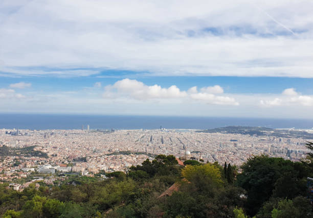 istock Panoramic view of Barcelona from Tibidabo hill 1354209664