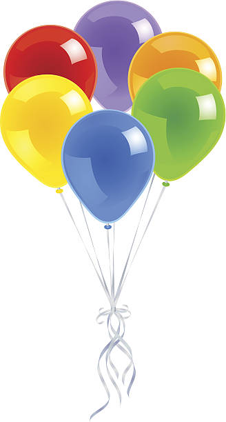 Balloons with Ribbon vector art illustration