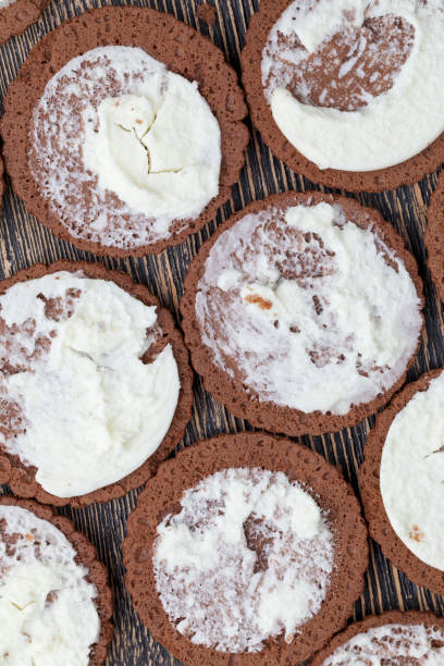 sweet cookies with milk filling
