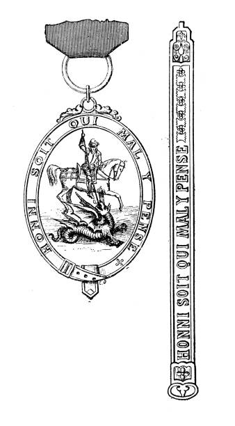 Antique illustration: Order of the Garter Antique illustration: Order of the Garter vintage garter belt stock illustrations