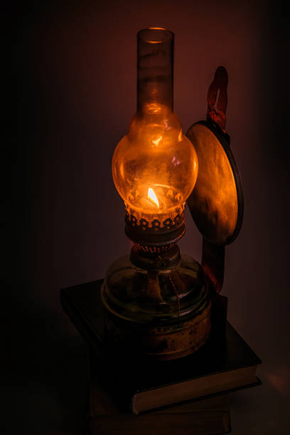 istock Vintage brass burning oil lamp 1354224376