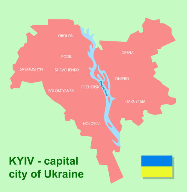 Kyiv map Image map of Kyiv capital of Ukraine kyiv stock illustrations
