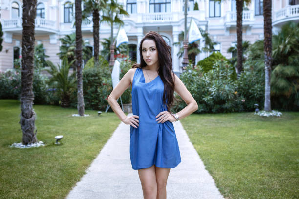 istock The alluring brunette resting at retro villa hotel 1354231674