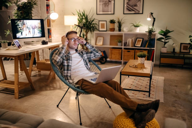 istock Man working at home late at night 1354232507