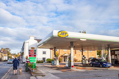 Neumarkt, Germany - January 28, 2024: AVIA gas station in the German town of Neumarkt. AVIA, with its headquarters in Zurich, Switzerland, has more than 3100 service stations in Europe.
