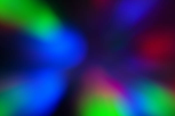 istock Blurred lights dark blue, red, pink, green background. Abstract soft explosion effect. Centric motion pattern 1354237949