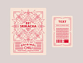 istock Template decorative label for sriracha chili sauce 1354242312