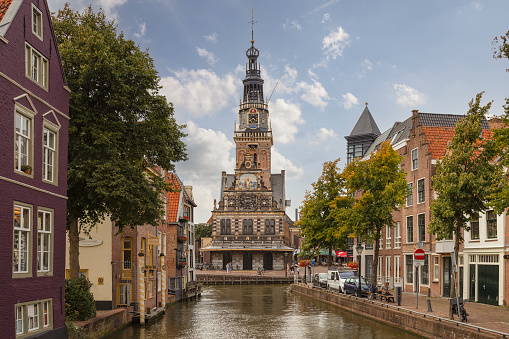 Alkmaar, The Netherlands, August 14, 2019; view of the beautiful picturesque town of Alkmaar.