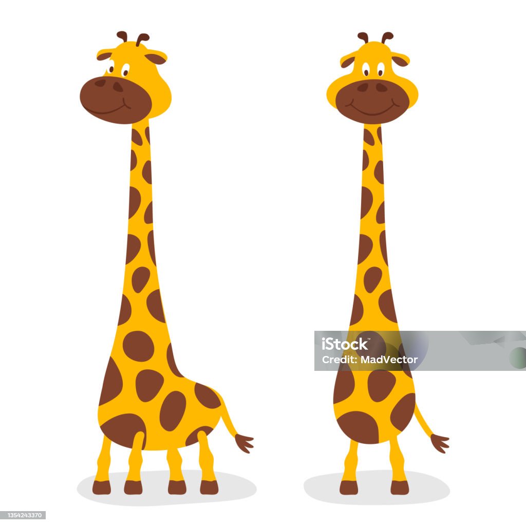 Vector Phim Hoạt Hình Hươu Cao Cổ Dễ Thương Baby Set Isolated Hai ...