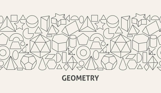 geometrie banner konzept - geometric shape pyramid shape three dimensional shape platonic solid stock-grafiken, -clipart, -cartoons und -symbole