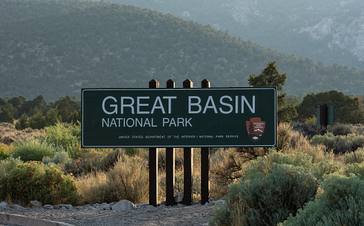 Great Basin National Park, United States: August 4, 2020: Great Basin Welcome Sign
