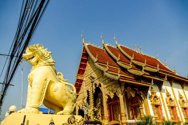temple in thailand, digital photo picture as a background - luang phabang laos thailand mekong river imagens e fotografias de stock