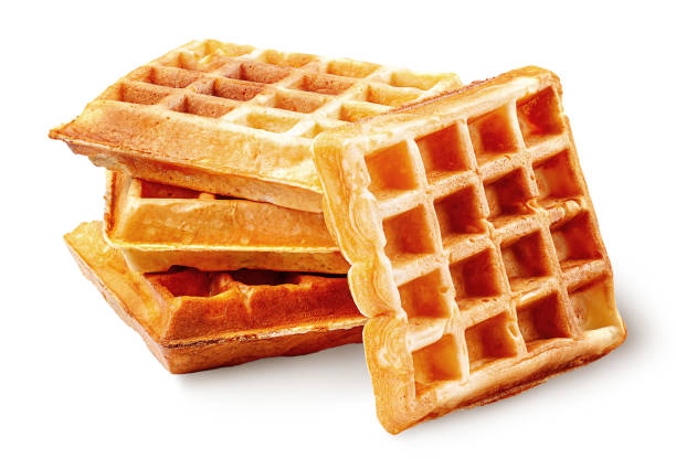 istock Four crispy fried french waffles isolated on white 1354248303