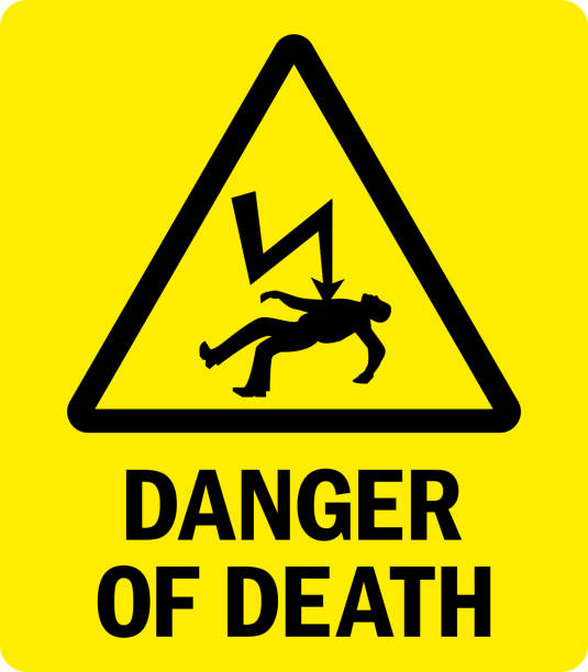 ilustrações, clipart, desenhos animados e ícones de perigo de morte sinal de alerta de eletricidade. - warning symbol danger warning sign electricity