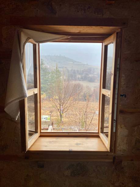 Old house, traditional, indoors, window, scene, Anatolia, Beypazarı, Turkey stock photo