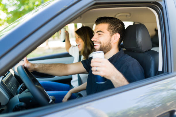 istock Cheerful man and woman going on a day trip 1354259237
