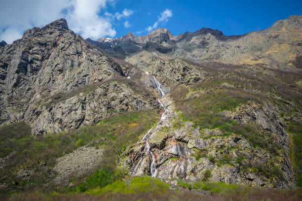 Beautiful Midagrabin waterfalls in spring