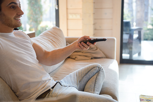 Man Using Remote Man Using Remote Controller Stock Photo - Download Image Now - Adult ...