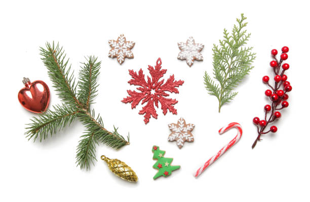 istock Christmas decoration design elements isolated on white background. Christmas, winter holiday, new year concept. 1354267403