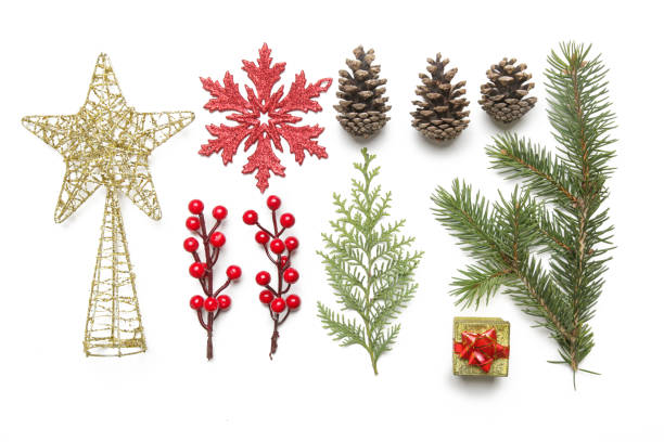 istock Christmas decoration design elements isolated on white background. Christmas, winter holiday, new year concept. 1354269998
