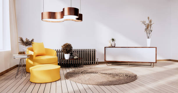 istock Modern living room minimalist design, 3d rendering 1354270912