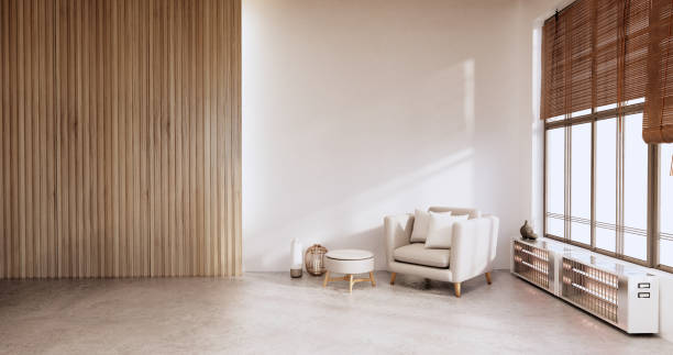 istock Modern living room minimalist design, 3d rendering 1354271125