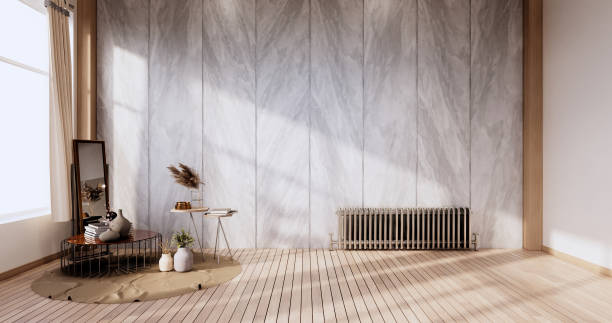 istock interior design,zen modern living room Japanese style.3D rendering 1354273146